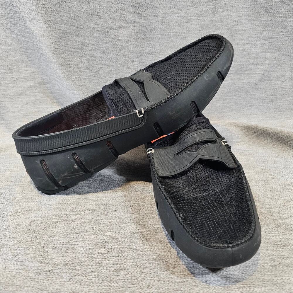 SWIMS Men's Penny Loafer Ultra Light Washable Boat & Deck Shoes Black Size 9